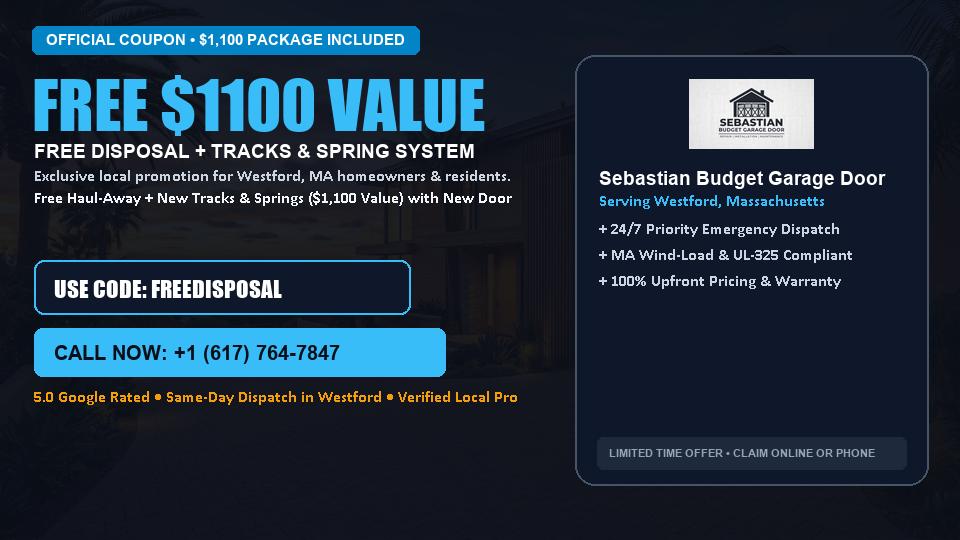FREE Old Door Haul-Away & Heavy-Duty Tracks in Westford, MA - Sebastian Budget Garage Door