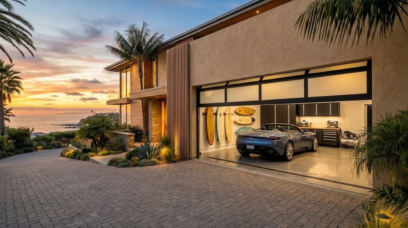 Sebastian Budget Garage Door Garage Door Gliding Open Revealing Warm Illuminated Interior