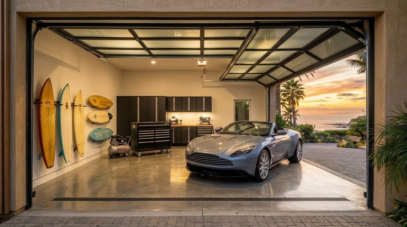 Sebastian Budget Garage Door Interior View of Custom Garage Door Overhead and Workshop